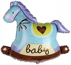 F 36"/91см Лошадка Качалка, Голубой, 1 шт./Китай