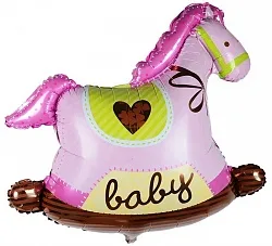 F 36"/91см Лошадка Качалка, Розовый, 1 шт./Китай