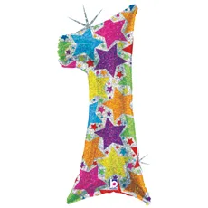 B 40"/102см Цифра "1" Голография в упаковке / One / 1 шт / (США)