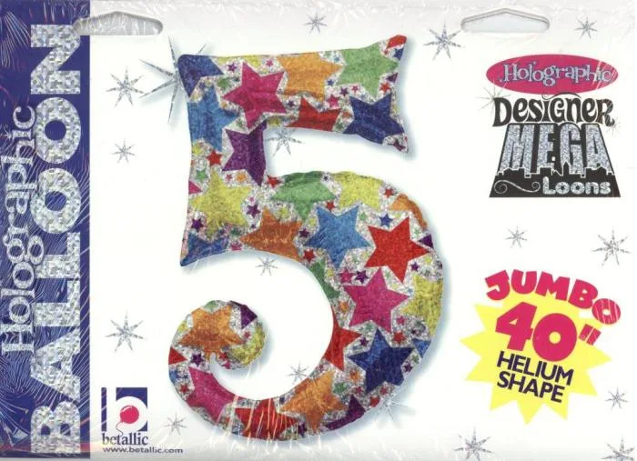 B 40 Цифра "5" голография  в упаковке/ Five / 1 шт / (США)