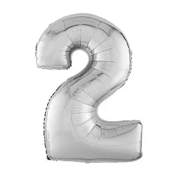 Р 40"/102см Цифра "2" Серебро / 1 шт / (Россия)