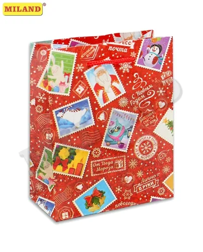 Пакет подарочный Новогодняя почта (S) 12 х 15 х 9