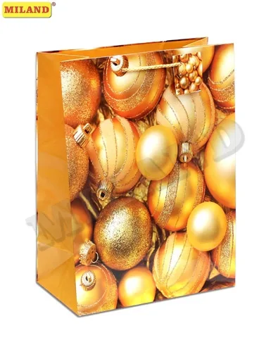 Пакет подарочный  Елочные шары (L) 26 х 33 х 14