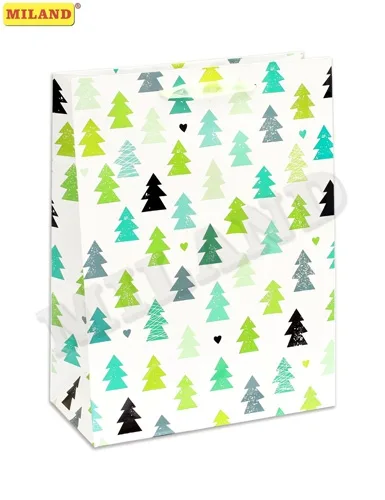 Пакет подарочный  Елочный узор (L) 26 х 33 х 14