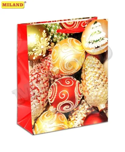 Пакет подарочный  Праздничное настроение (М-ламинация+глиттер) 18 х 23 х 10