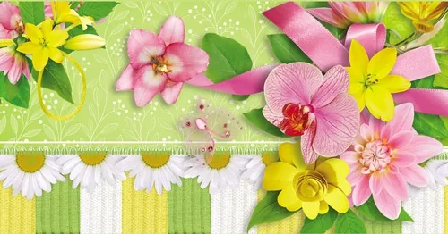 Конверт Без надписи цветы (10 шт.)