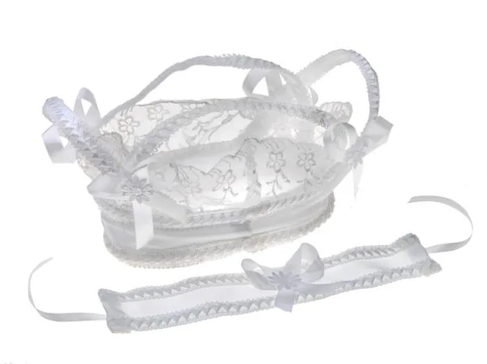 Корзинка для шампанского белая