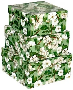 Набор коробок Яблоневый цвет, 20*20*10 см, 3 шт.