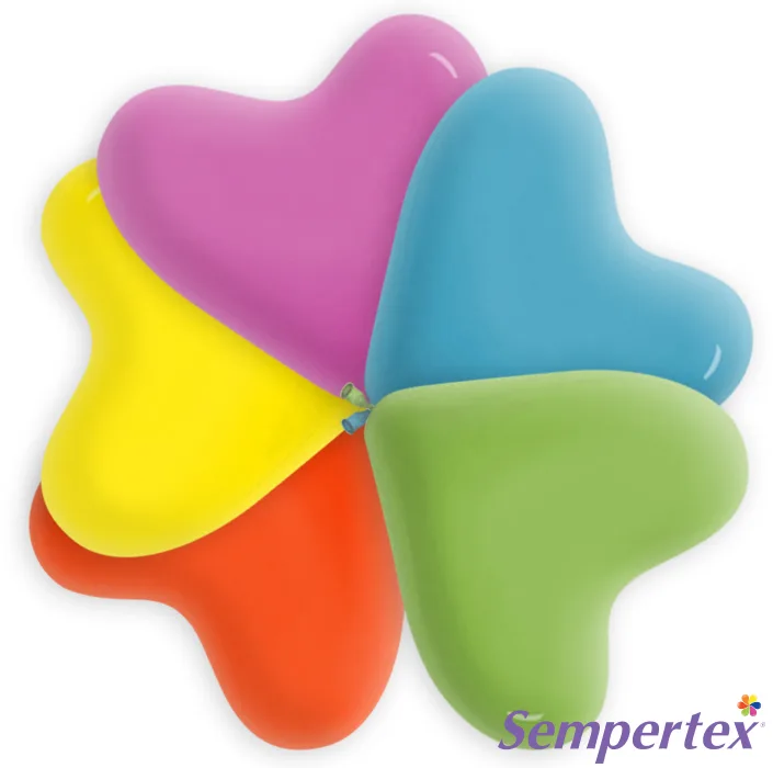 S Сердца 12"/30см Тропическое Ассорти /100 шт. / (Колумбия)