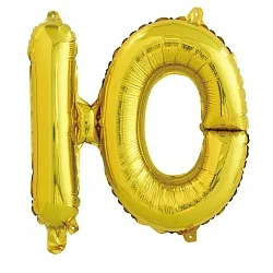 F 16"/41см Буква Ю , Золото, 1 шт. (Китай)