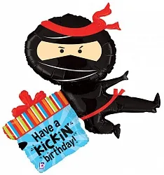 В 36"/91см Ниндзя с подарком, 1 шт. (США)