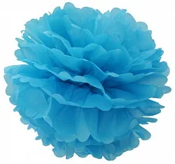 Бумажный помпон Голубой, 40 см