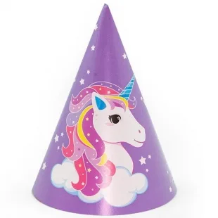 Колпаки "Нежный единорог" сиреневый уп /6 шт.