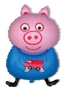 И 32"81 см Поросенок с игрушкой, Голубой / 1 шт. / (Испания)