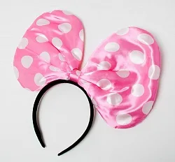 Ободок с бантиком "Розовый в горошек"