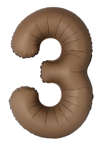 И 34"/86см Цифра, 3 Slim, Шоколад, Матовый, 1 шт. в уп. (Испания)