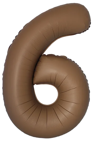 И 34"/86см Цифра, 6 Slim, Шоколад, Матовый, 1 шт. в уп. (Испания)