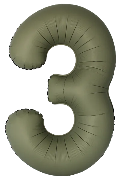 И 34"/86см Цифра, 3 Slim, Оливковый, Матовый, 1 шт. в уп. (Испания)