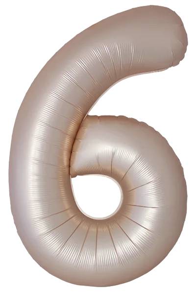 И 34"/86см Цифра, 6 Slim, Звездное Золото, Матовый, 1 шт. в уп. (Испания)