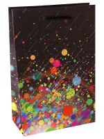 Optima Пакет подарочный с матовой ламинацией 26.4x32.7x8 см (L) Красочные брызги. 128 г