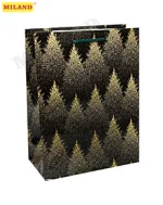 Optima Пакет подарочный с глянцевой ламинацией 18x23x8 см (М) Волшебные ели. 128 г
