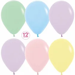 S 12"/30см Ассорти Светлое (109,120,130,140,150), Пастель, 100 шт.( Колумбия)