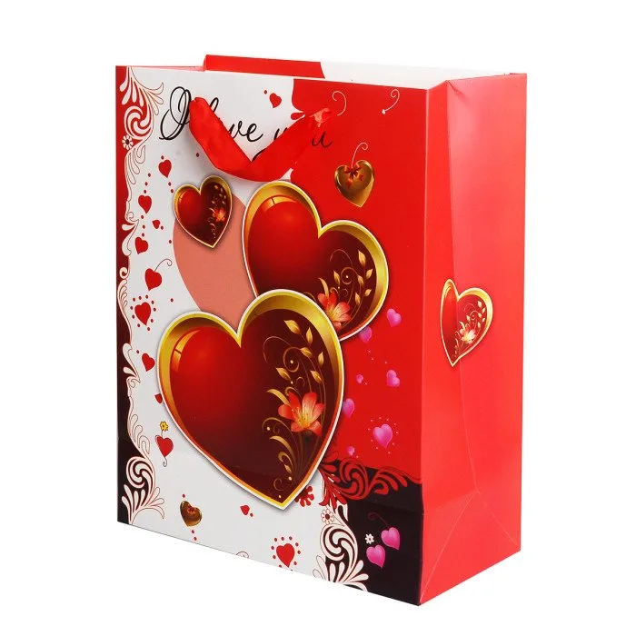 Пакет подарочный "Пламенные чувства"/18*23*10см