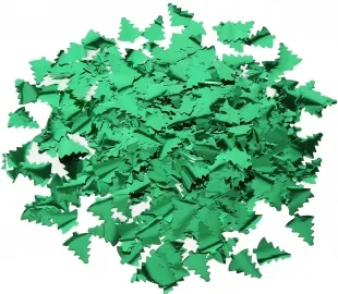 Конфетти фольга Елочки, Зеленый, 3 см, 50 гр.