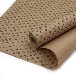 Упаковочная бумага, Крафт 70гр (0,6*10 м) Louis Vuitton, 1 шт.