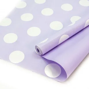 Упаковочная пленка матовая (0,6*10,3 м) Жемчужные точки, Дымчато-сиреневый, Перламутр, 1 шт.