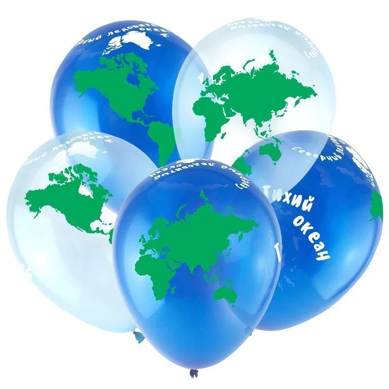 Т 12"/30см Шар Земля, Ассорти, Кристал, 5 ст../100 шт.(Турция)