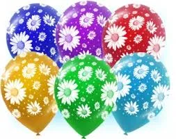 М 12"/30см Пастель + Декоратор (растр) 5 ст.Ромашки Ассорти/ уп. 25 шт.