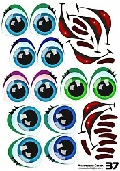 Наклейки "Глаза. Рты №37 6 компл. на листе