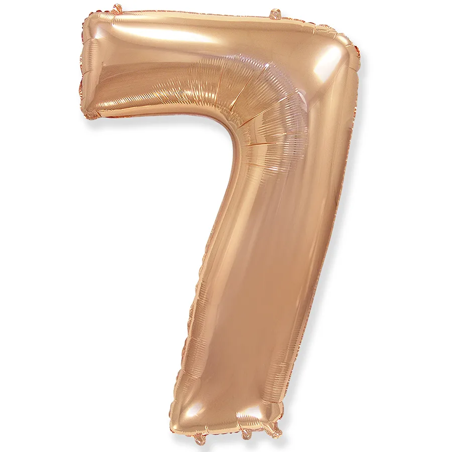 И 40"/102см Цифра "7",Розовое золото, / 1 шт (Испания)