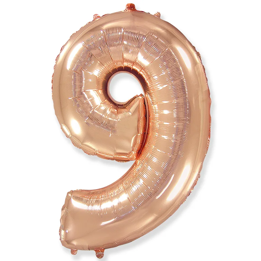 И 40"/102см Цифра "9",Розовое золото,/ 1 шт (Испания)