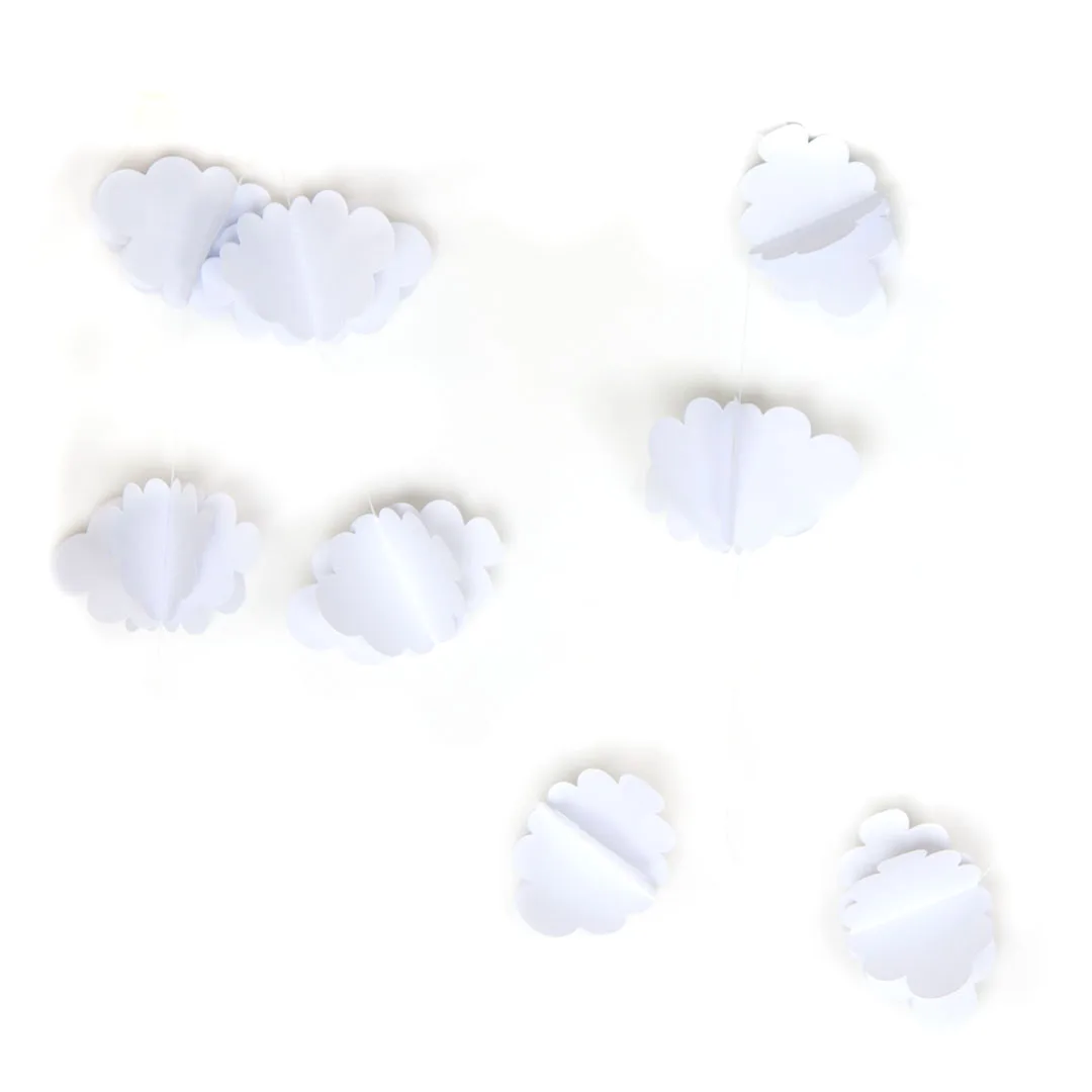 Гирлянда-подвеска 3D Облака, Белогривые лошадки, Белый, 200 см, 11,5*7,5 см*12 шт, 1 упак.,