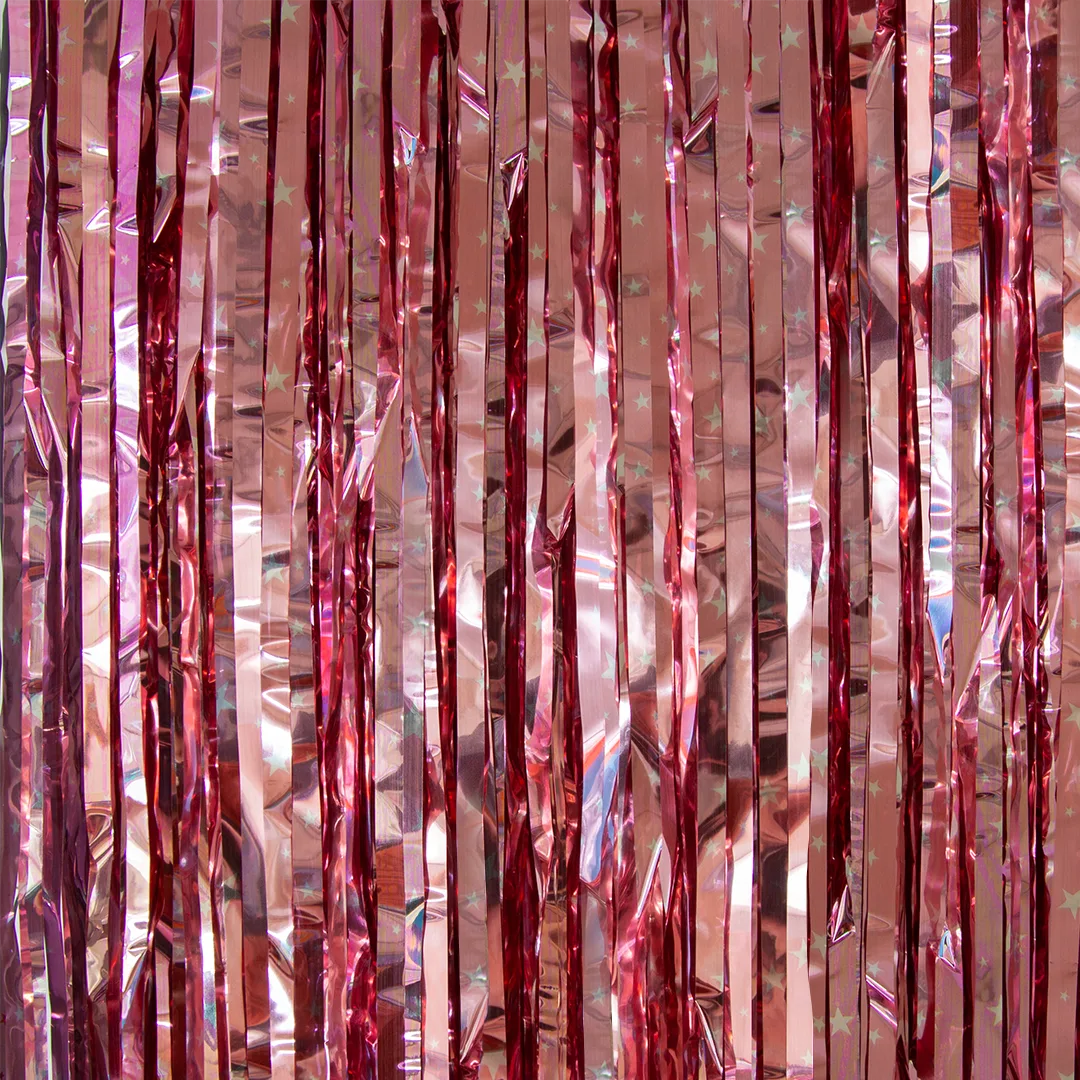 Занавес Дождик Звезды, Розовое Золото, Металлик, 100*200 см, 1 шт.