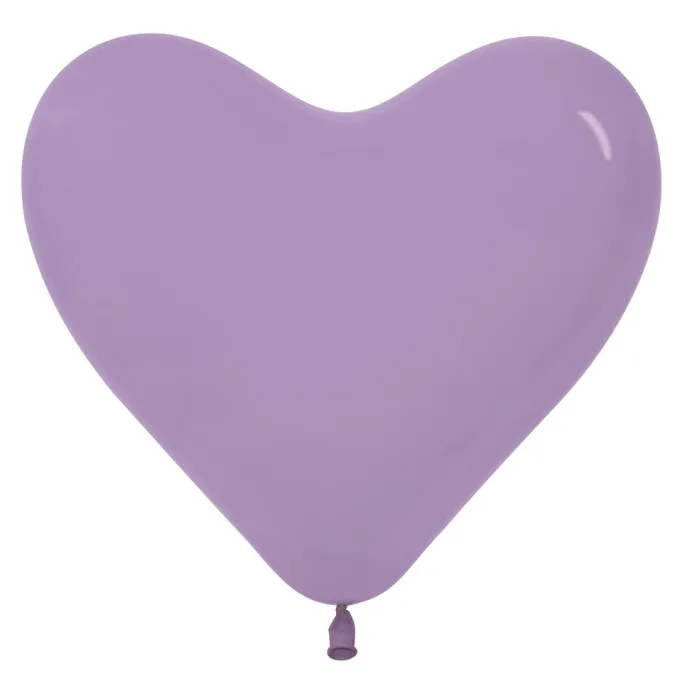 S Сердца 6"/15см Сиреневый / Lilac / 100 шт. / (Колумбия)