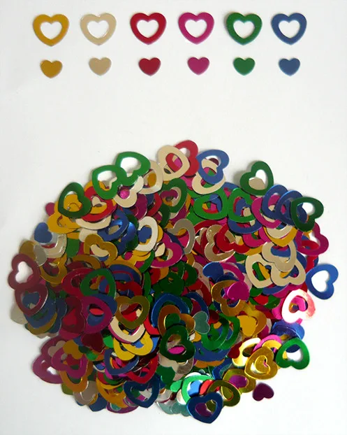 Конфетти "Сердца ассорти свадебные" 6мм. / 14 гр.