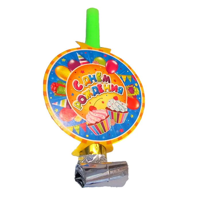 Язычки-гудки "С Днем Рождения" Сладости / набор 6 шт. (Китай)