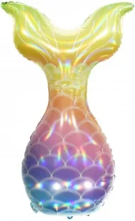 F 32"/81 см Хвост русалочки, нежная радуга, голография /1 шт/ (Китай)