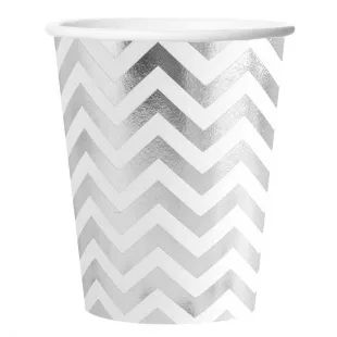 Стаканы 180 мл. "Зигзаг Серебряный"/ набор 6 шт./ (Китай)