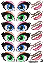 Наклейки "Глаза.Рты №2" 6 компл.