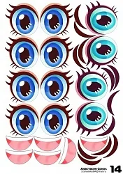 Наклейки "Глаза.Рты №14" 6 компл.