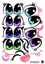 Наклейки "Глаза.Рты №9" 6 компл.