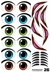 Наклейки "Глаза.Рты №26" 6 компл.