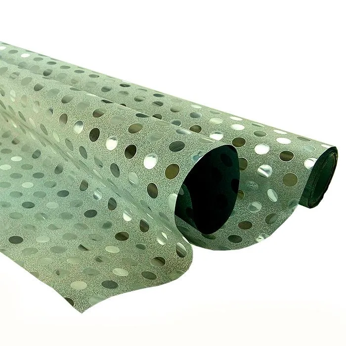 Пленка с глиттером "Горох" Серебро / рулон 50 см*4,5 м 40 мкм (Китай)