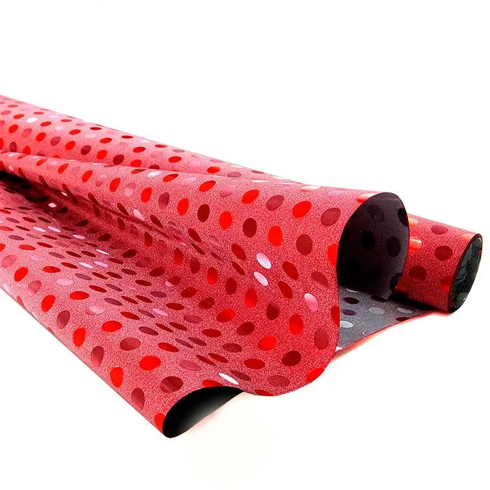 Пленка с глиттером "Горох" Красный / рулон 50 см*4,5 м 40 мкм (Китай)