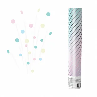 Пневмохлопушка "Макаронс" Разноцвет 30 см с серебряной печатью / 1 шт./(Китай)