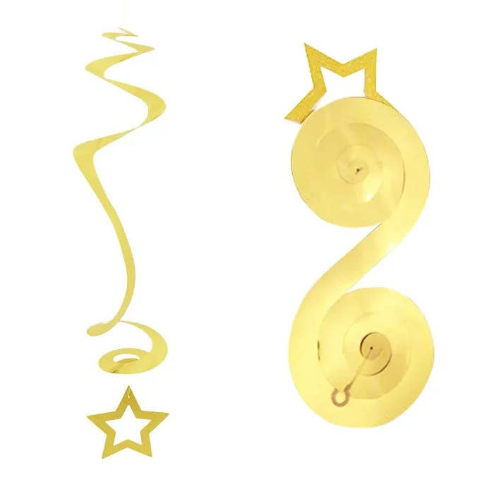 Подвесные спирали "Звезды" Золотые/ набор 3 шт./ (Китай)
